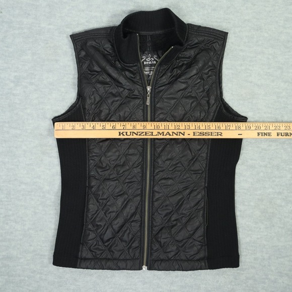 prAna Diva Vest Women's Medium Black Quilted Insulated Zip Front Mock Neck - Picture 5 of 5